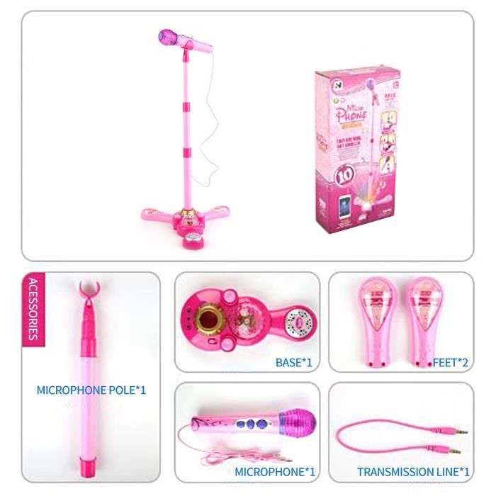 Micro Enfant sur, Jouet Fille 3-8 Ans, Karaoke pour Chanter Pied, Machines  Anniversaire Set avec Microphones(Rose) . - Cdiscount Jeux - Jouets