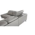 Canapé d'angle en cuir RAPHAEL Gris - Angle Droit-3
