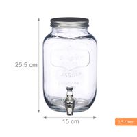 Relaxdays Lot De 2 Distributeurs De Boisson 4 Litres - Fontaine à Limonade Avec Robinet Et Couvercle, Vintage