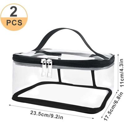 2 Trousse De Toilette Transparente Étanche PVC - Sac Maquillage Voyage Bagage à Main