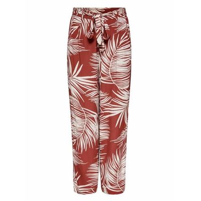 Pantalon Femme Only Augustina Grenat Coupe Droite Taille Standard Imprime Tropical Rouge Cdiscount Pret a Porter