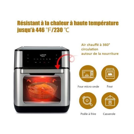 Moules Silicone Air Fryer BUOAZR – 2 Pièces + Grille & Accessoires, Compatible Ninja, Philips, Cosori – Réutilisable
