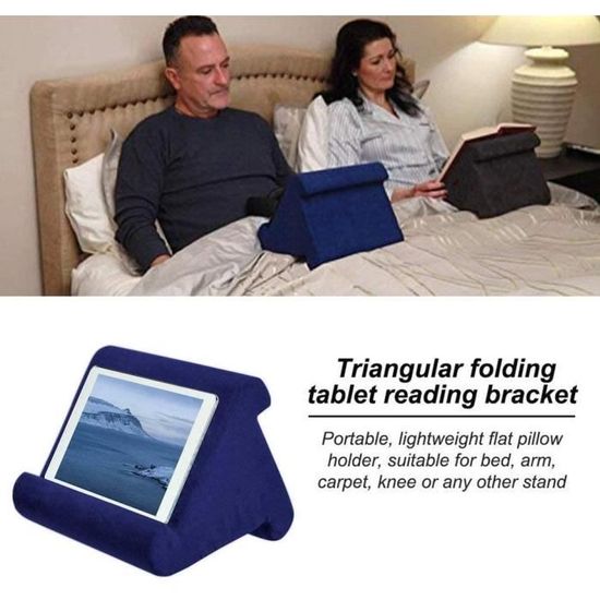 pour Votre Ipad Votre Lecteur De Livre Électronique Et Votre Tablette Coussin Triangulaire Pliable Support Tablette avec Petites Poches Pad Pillow Coussin De Support