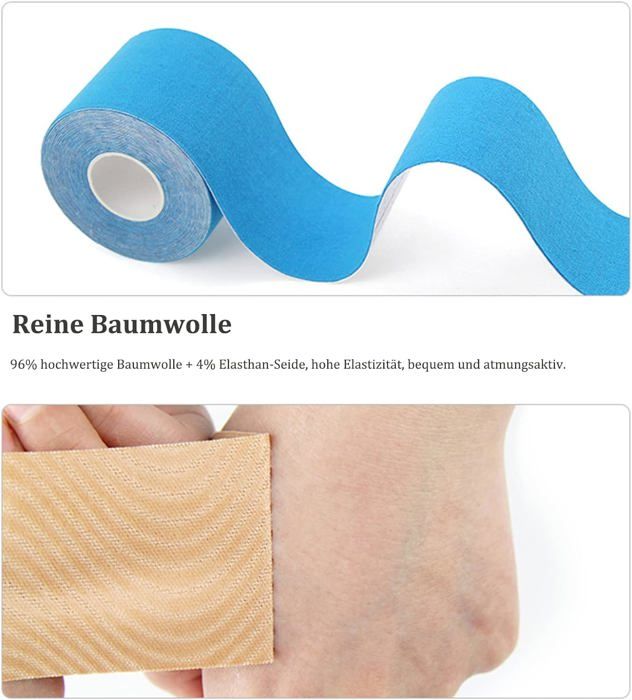 Lot De 9 Bandes Élastiques Auto-Adhésives + 2 Clips Métal - Bandage Poignet, Genou, Cheville Réutilisable - 5