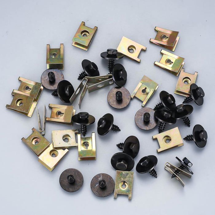 Kit 180 Pièces Vis Et Écrous Clip En U Auto – Fixations Carrosserie Parfaites Pour Voiture, Moto, Scooter