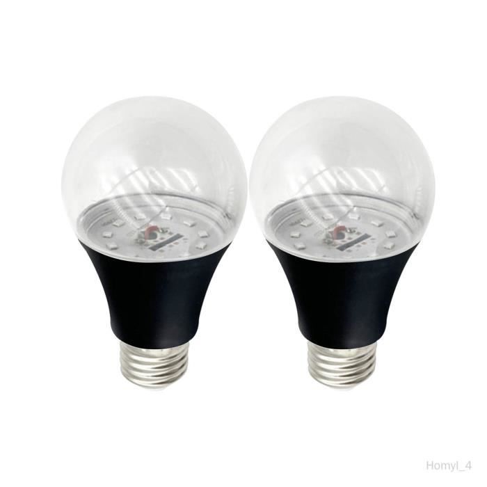 Ampoules lampe lumière d'ambiance décorative E27 réaction fluorescente  créative 9W LED pour Club fête de Noël Noir 2