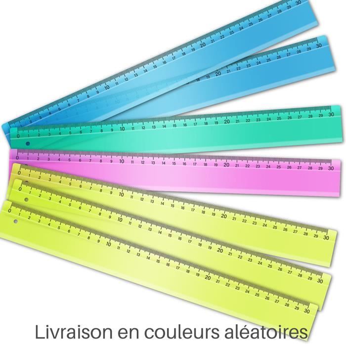 Règle incassable flexible 30 cm - WAYTEX - Couleur aléatoire Bleu, Vert ...
