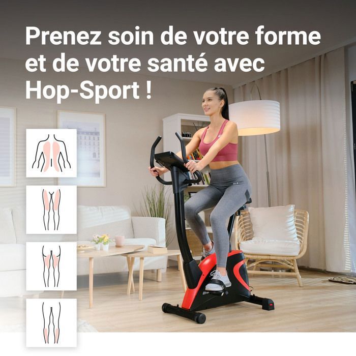 Hop-Sport Vélo D'Appartement HS-090H Apollo – 13 Kg D'Inertie, 32 Niveaux De Résistance, Connecté IConsole+ & Kinomap