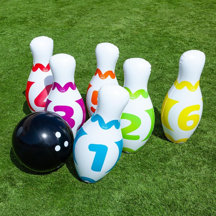 Jeu De Quilles XXL Idena – 10 Quilles En Plastique + 2 Boules – Enfants – Intérieur/Extérieur – Avec Panier De Transport
