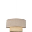 COREP Suspension Boheme - Raphia et velours - H 38 cm - Sable - Made in France