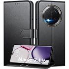 TECHTA Coque pour Honor Magic 7 Lite, [Étui de Protection Housse Premium en Cuir PU, Pochette de Portefeuille Etui à Rabat - Noir