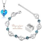 2SPLENDID Bracelet et collier baignés dans l'Or Blanc avec cristaux Autrichiens Idéal pour toutes les occasions avec boîte cadeau offerte