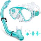 Masque Tuba Enfant Anti-Buée 180° – Verre Trempé HD, Anti-Fuite, Idéal 4-13 Ans Garçons Filles