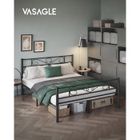 VASAGLE Cadre de Lit 160 x 200 avec Sommier Métal, Lit 2 Personnes, en Métal, Montage Facile, pour Chambre d’Amis, Chambre Ado,