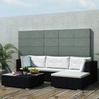 VIDAXL Salon de jardin modulable en résine tressée - Noir - 70 x 70 cm