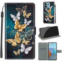 Etui Cuir pour Xiaomi Redmi Note 13 Pro 5G, PU Cuir Flip Housse 3D Effet Peint Étui en Cuir Flip Portefeuille ,Papillon volant