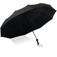 Parapluie Pliant, Parapluie Automatique Coupe-Vent Incassable, Parapluie de Soleil,Résistant au Vent Parapluie Compact - Noir