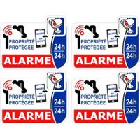 alarme vidéo surveillance lot de 4 logo 90 autocollant adhésif sticker - Taille : 8 cm