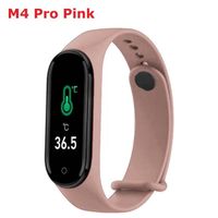 Montre connectée,M4 Pro bracelet intelligent thermomètre fréquence cardiaque tensiomètre hommes montre - Type M4 Pro Pink