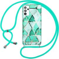 Coque pour Samsung Galaxy A04s - A13 5G TPU Protection Anti-Rayure avec Cordon Turquoise