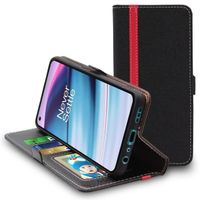 ebestStar ® pour OnePlus Nord CE 5G - Etui Portefeuille PU Cuir Porte-Cartes , Noir / Rouge
