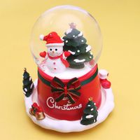 Boîte à musique boule de cristal de Noël TD® 14*17CM Rotation à 360 degrés Dérive automatique de la neige