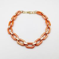 orange necklace -Collier ras du cou en chaîne acrylique colorée pour femmes,nouveau Design de mode Hip Hop Punk géométrique exagéré