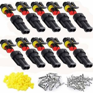40 Connecteurs Étanches 2 Broches 12V - Sertir Rapide 18-22 AWG - Idéal Auto Et LED