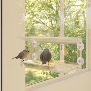 Mangeoires à oiseaux de fenêtre avec aspiration de baignade