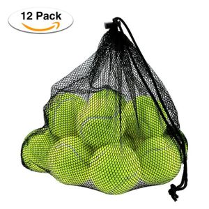 BALLE DE TENNIS Philonext 12 Pcs Balles de Tennis avec Sac de Transport Mesh, Balles pour Chien Chiot Lot Robuste et Durable réutilisable avec fe