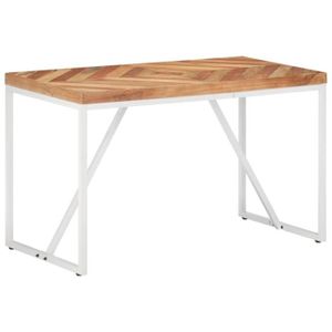 TABLE À MANGER SEULE Table à dîner en bois massif d'acacia et de mangui