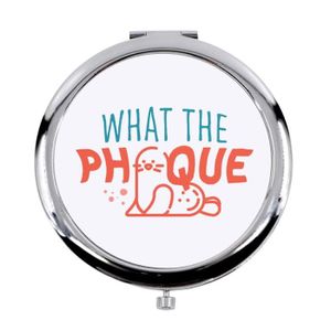 MIROIR DE POCHE  Miroir de poche en métal Blanc - What the Phoque J