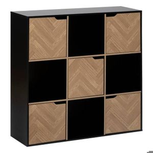 Etagère 5 rangements 150 cm bois et noir KYDO main image 1