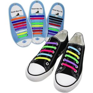 LACET  FRANCE EN STOCK ©16x Lacets Élastiques Silicone multicolore Facile Non Cravate Chaussure Basket Pour Adulte Enfant Unisexe