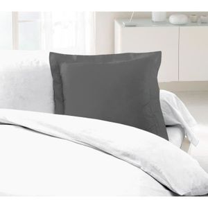 Blanc Avenue Lot De 2 Taies D'oreiller 50x70 Cm Satin De Coton - Gris