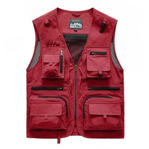 Gilet Pêche Homme HZQIFEI - Multi-poches Sans Manches, Cotton-Polyester - Idéal Rando, Chasse, Photo - Taille L-5XL
