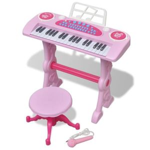 PIANO Piano avec 37 touches et tabouret-microphone jouet