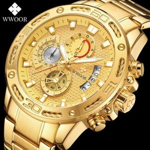 MONTRE WWOOR hommes montres Top marque de luxe or en acie