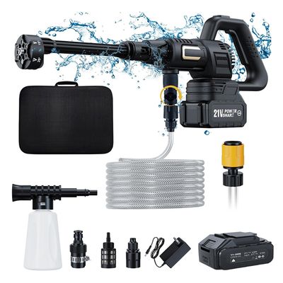 Nettoyeur Haute Pression Sans Fil 21V 200 Bar - Avec Batterie 3.0Ah Et Buse 6 En 1