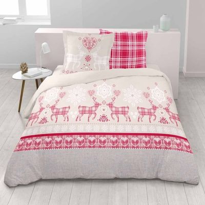 Housse de couette 220x260cm Joyeux Noël avec 2 Taies d'oreiller avec