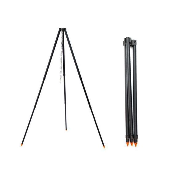 Trépied De Camping En Aluminium - Hauteur Réglable, Chaîne 73cm - Pour Ustensiles De Cuisine En Plein Air