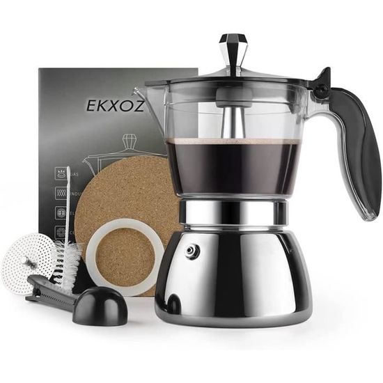 Cafetière Italienne, Visualisation Cafetière Moka Induction 16 Tasse300ml, Cafetière Moka