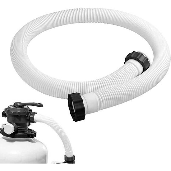 Tuyau De Piscine Hors-sol 1,25" - Longueur 1,5 Mètre - Blanc - Pour Pompe Et Filtre - Raccord Rapide