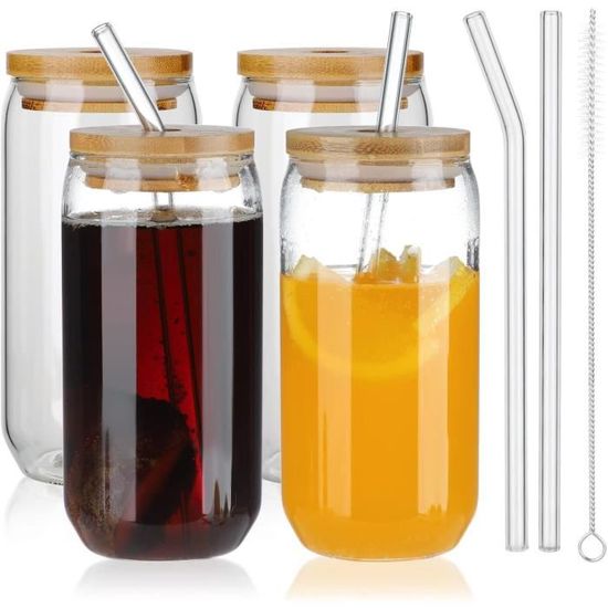 Tumbler En Verre Avec Couvercle Et Paille  16 Oz  - Collection Mme Coach Teddy