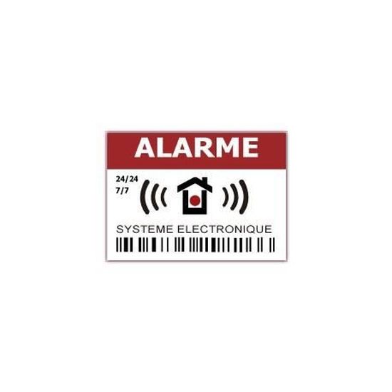 Haute Résistance UV et Pluie Lot de 12 Autocollants Dissuasifs en PVC Autocollant Alarme Sticker de Fabrication Professionnelle.