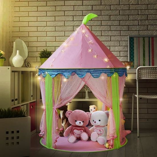 LED Tente de Jeu pour Enfants Princesse Pop Up Chateau