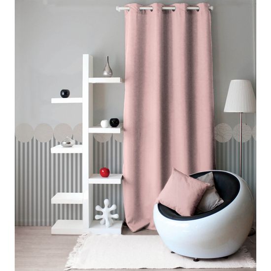 Rideau Uni A Oeillets Vieux Rose 140 X 240 Cm Cdiscount Maison