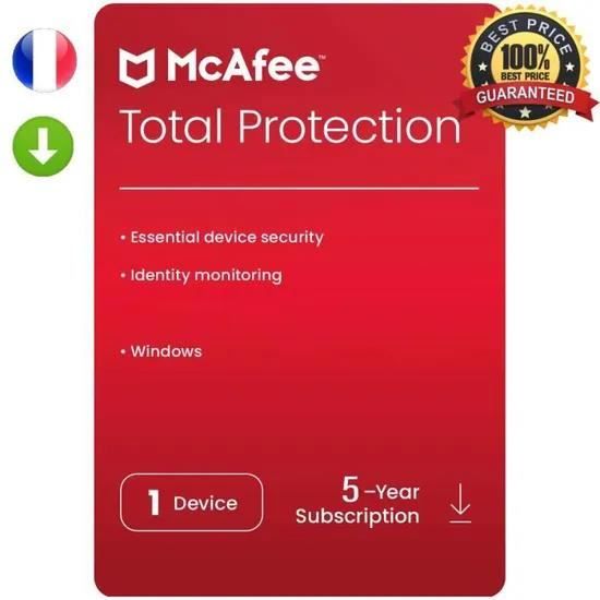 Mcafee Total Protection 2022 5 Geräte McAfee Total Protection 2022 5 Ans 1 PC à télécharger - Cdiscount