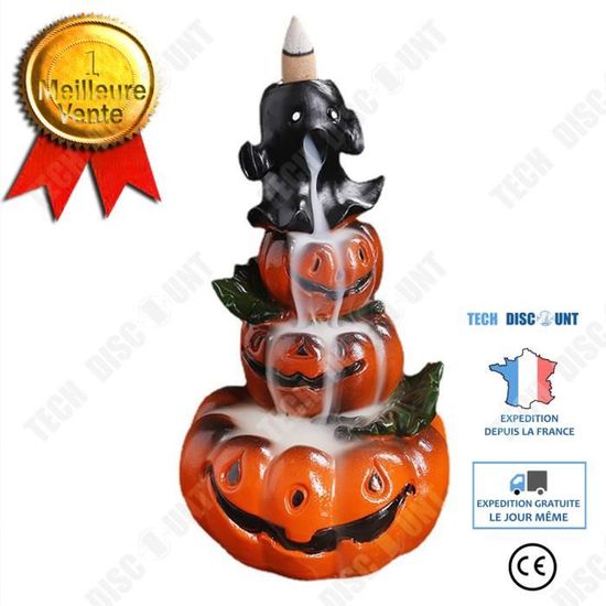 Brûleur D'encens - TD® - Citrouille Halloween - Résine - 17,6 X 10,2 Cm - Décoration Créative