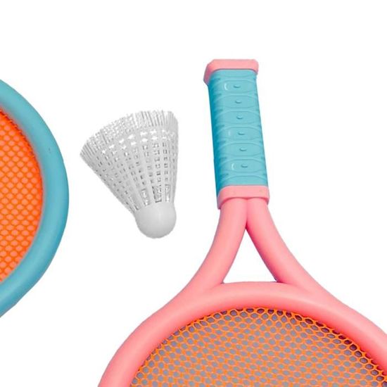 Kit De Badminton Enfants – 2 Raquettes 44 Cm, 3 Volants, 1 Sac De Transport, Léger, Alliage + Nylon, Couleurs Vives